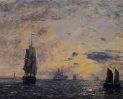 尤金 布丹 : Seascape, Fishing Boats